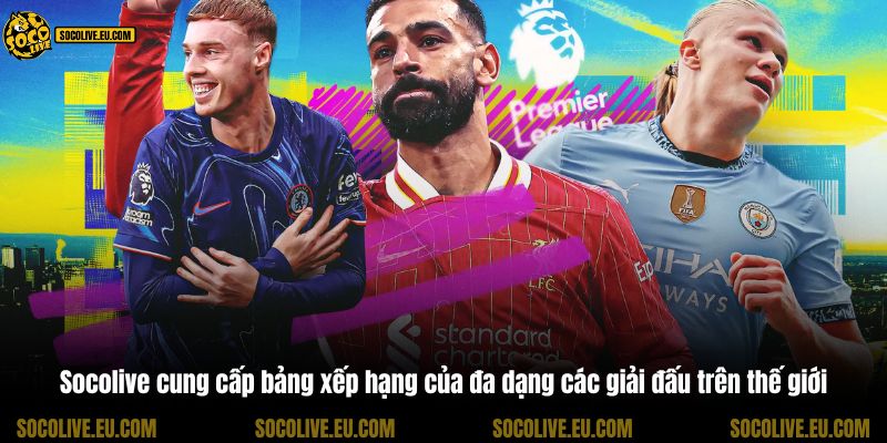 Socolive cung cấp bảng xếp hạng của đa dạng các giải đấu trên thế giới